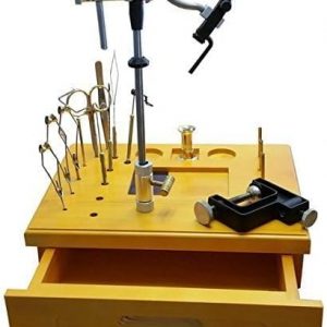 Elegant Wooden Fly Tying Station with Tools